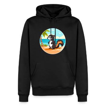 Skunk aquarelle dessin animé Kawaii Clipart Animal - Sweat à capuche Premium bio Homme - noir - Devant - Nico (187cm)