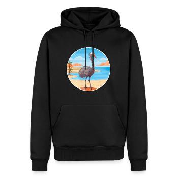 Strauß Aquarell Cartoon Kawaii Clipart Tier - Männer Premium Bio Hoodie - Schwarz - Vorne - Nico (187cm)