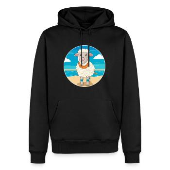 Schaf Aquarell Cartoon Kawaii Clipart Tier - Männer Premium Bio Hoodie - Schwarz - Vorne - Nico (187cm)