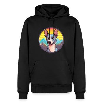 American Hairless Terrier chien race Cartoon Kawaii - Sweat à capuche Premium bio Homme - noir - Devant - Nico (187cm)