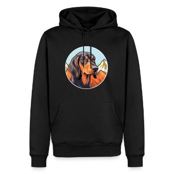 Andalusian Hound Dog Breed Cartoon Kawaii Watercol - Men’s Premium Organic Hoodie - black - Front - Nico (187cm)