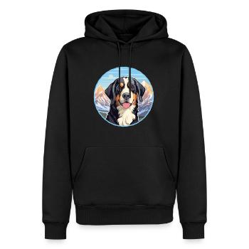 Appenzeller Sennenhund Dog Breed Cartoon Kawaii Wa - Men’s Premium Organic Hoodie - black - Front - Nico (187cm)