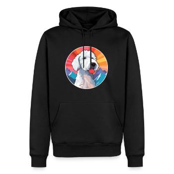 Bedlington Terrier chien race dessin animé Kawaii Waterc - Sweat à capuche Premium bio Homme - noir - Devant - Nico (187cm)