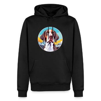 Ariege Pointer Dog Breed Cartoon Kawaii Watercolor - Men’s Premium Organic Hoodie - black - Front - Nico (187cm)
