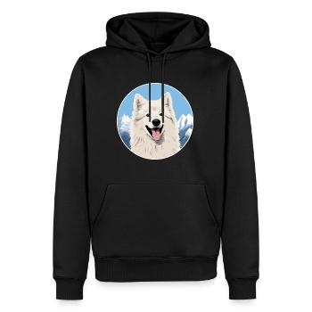 Berger Blanc Suisse Race De Chien Cartoon Kawaii Eau - Sweat à capuche Premium bio Homme - noir - Devant - Nico (187cm)