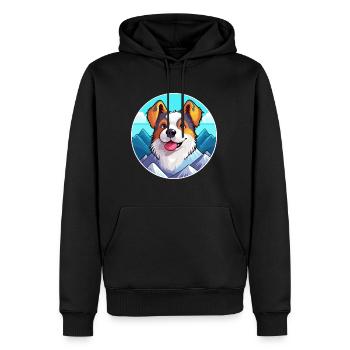 Billy Dog Breed Cartoon Kawaii aquarelle - Sweat à capuche Premium bio Homme - noir - Devant - Nico (187cm)