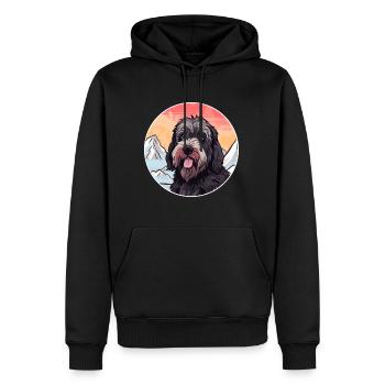 Terrier Russe Noir Race De Chien Cartoon Kawaii Wat - Sweat à capuche Premium bio Homme - noir - Devant - Nico (187cm)