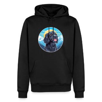Épagneul Picard bleu race chien dessin animé Kawaii Wate - Sweat à capuche Premium bio Homme - noir - Devant - Nico (187cm)