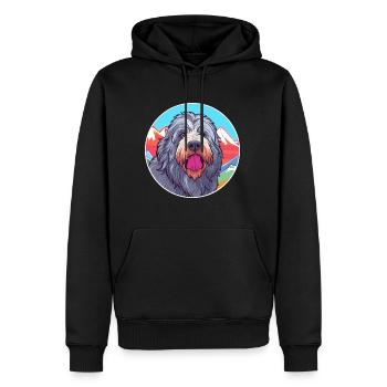 Bergamasco Schäferhund Rasse Cartoon Kawaii Wasser - Männer Premium Bio Hoodie - Schwarz - Vorne - Nico (187cm)