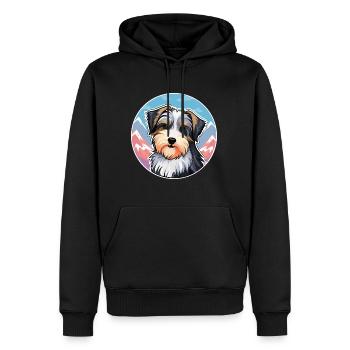 Biewer Terrier chien race dessin animé Kawaii aquarelle - Sweat à capuche Premium bio Homme - noir - Devant - Nico (187cm)