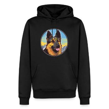 Belgische Laekenois-Hunderasse Karikatur Kawaii Waterco - Männer Premium Bio Hoodie - Schwarz - Vorne - Nico (187cm)