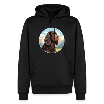 Boykin Spaniel Dog Breed Cartoon Kawaii Watercolor - Men’s Premium Organic Hoodie - black - Front - Nico (187cm)