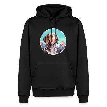 Burgos Pointer chien race dessin animé Kawaii aquarelle - Sweat à capuche Premium bio Homme - noir - Devant - Nico (187cm)