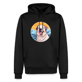 Chien de berger d’Asie centrale race Cartoon Kawaii Wa - Sweat à capuche Premium bio Homme - noir - Devant - Nico (187cm)