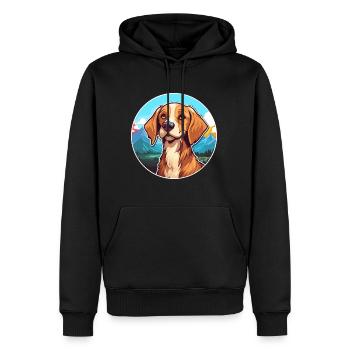Cesky Fousek chien race dessin animé Kawaii aquarelle - Sweat à capuche Premium bio Homme - noir - Devant - Nico (187cm)