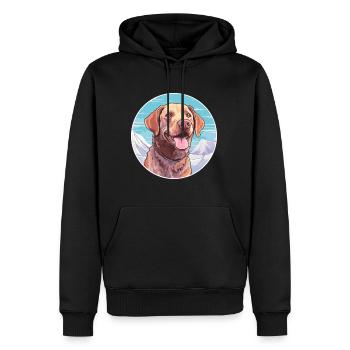 Chesapeake Bay Retriever Hund Rasse Cartoon Kawaii - Männer Premium Bio Hoodie - Schwarz - Vorne - Nico (187cm)