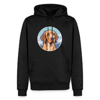 Danois Broholmer chien race Cartoon Kawaii Watercol - Sweat à capuche Premium bio Homme - noir - Devant - Nico (187cm)