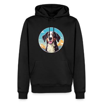 Deutsche Bracke Hunderasse Cartoon Kawaii Watercolo - Männer Premium Bio Hoodie - Schwarz - Vorne - Nico (187cm)