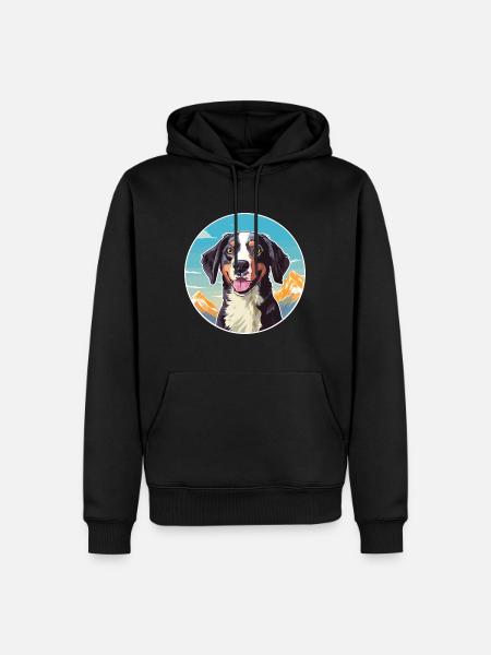 Deutsche Bracke Hunderasse Cartoon Kawaii Watercolo - Männer Premium Bio Hoodie - Schwarz