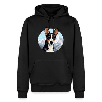 Decker Rat Terrier Dog Breed Cartoon Kawaii Waterc - Men’s Premium Organic Hoodie - black - Front - Nico (187cm)