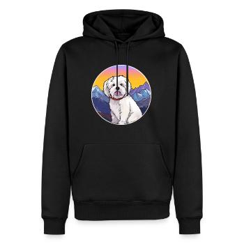 Coton De Tuléar Race De Chien Cartoon Kawaii Watercolo - Sweat à capuche Premium bio Homme - noir - Devant - Nico (187cm)