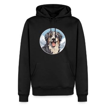 Chien de berger croate race de chien dessin animé Kawaii Waterco - Sweat à capuche Premium bio Homme - noir - Devant - Nico (187cm)