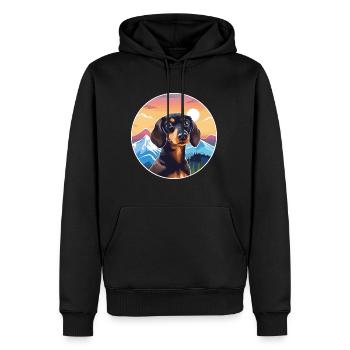 Dackel Hund Rasse Cartoon Kawaii Aquarell - Männer Premium Bio Hoodie - Schwarz - Vorne - Nico (187cm)