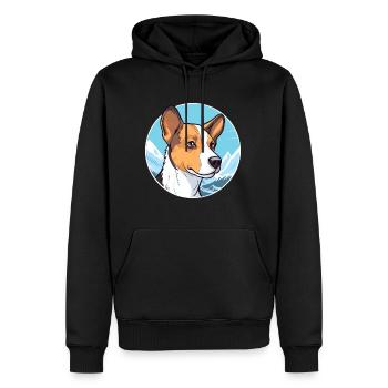 Danois Suédois Farmdog Race Cartoon Kawaii Wa - Sweat à capuche Premium bio Homme - noir - Devant - Nico (187cm)