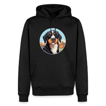Entlebucher Mountain Dog Breed Cartoon Kawaii Wate - Sweat à capuche Premium bio Homme - noir - Devant - Nico (187cm)