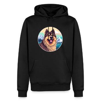 Eurasier chien race dessin animé Kawaii aquarelle - Sweat à capuche Premium bio Homme - noir - Devant - Nico (187cm)