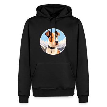 Foxterrier Glatte Hunderasse Cartoon Kawaii Waterc - Männer Premium Bio Hoodie - Schwarz - Vorne - Nico (187cm)