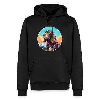 Field Spaniel Hunderasse Cartoon Kawaii Aquarell - Männer Premium Bio Hoodie - Schwarz - Vorne - Nico (187cm)