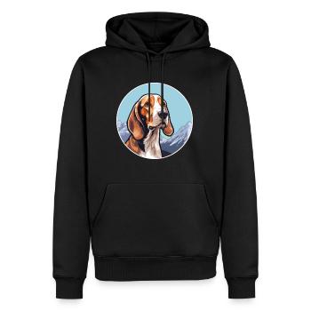 Finnischer Jagdhund Rasse Cartoon Kawaii Aquarell - Männer Premium Bio Hoodie - Schwarz - Vorne - Nico (187cm)