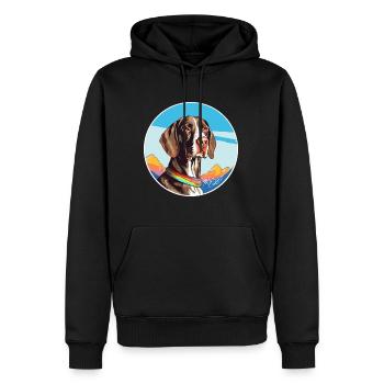 Français Gascogne Pointer chien race Cartoon Kawaii Wa - Sweat à capuche Premium bio Homme - noir - Devant - Nico (187cm)