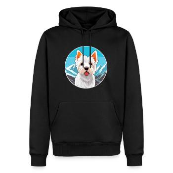 Anglais Terrier Blanc Chien Race Cartoon Kawaii Wat - Sweat à capuche Premium bio Homme - noir - Devant - Nico (187cm)