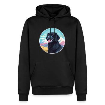 Plat enduit Retriever chien race dessin animé Kawaii Wat - Sweat à capuche Premium bio Homme - noir - Devant - Nico (187cm)