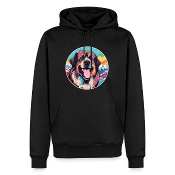 Estrela Mountain Dog race Cartoon Kawaii Watercol - Sweat à capuche Premium bio Homme - noir - Devant - Nico (187cm)