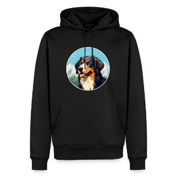 Formose Mountain Dog race Cartoon Kawaii Waterco - Sweat à capuche Premium bio Homme - noir - Devant - Nico (187cm)