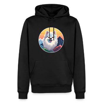 Spitz allemand chien race dessin animé Kawaii aquarelle - Sweat à capuche Premium bio Homme - noir - Devant - Nico (187cm)