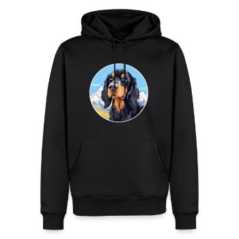 Gordon Setter chien race dessin animé Kawaii aquarelle - Sweat à capuche Premium bio Homme - noir - Devant - Nico (187cm)