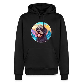 Griffon Nivernais race de chien dessin animé kawaii Waterco - Sweat à capuche Premium bio Homme - noir - Devant - Nico (187cm)