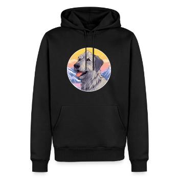 Irischer Wolfshund Hunderasse Karikatur Kawaii Watercolo - Männer Premium Bio Hoodie - Schwarz - Vorne - Nico (187cm)