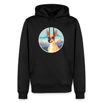 Känguru Hunderasse Karikatur Kawaii Aquarell - Männer Premium Bio Hoodie - Schwarz - Vorne - Nico (187cm)