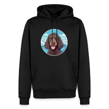 Irischer Wasserspaniel Hunderasse Cartoon Kawaii Wasser - Männer Premium Bio Hoodie - Schwarz - Vorne - Nico (187cm)