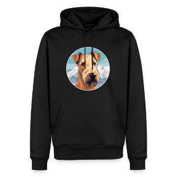 Irish Terrier Hunderasse Cartoon Kawaii Aquarell - Männer Premium Bio Hoodie - Schwarz - Vorne - Nico (187cm)