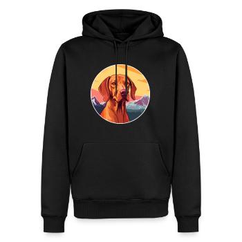 Hongrois Vizsla Chien Race Cartoon Kawaii Watercol - Sweat à capuche Premium bio Homme - noir - Devant - Nico (187cm)