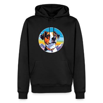 Jack Russell Terrier Dog Breed Cartoon Kawaii Wate - Men’s Premium Organic Hoodie - black - Front - Nico (187cm)