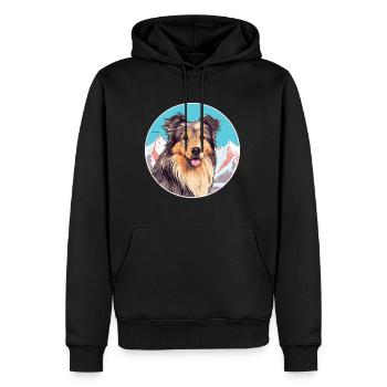 Kuchi Afghan Shepard chien race Cartoon Kawaii Wate - Sweat à capuche Premium bio Homme - noir - Devant - Nico (187cm)