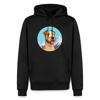 Lakeland Terrier chien race dessin animé Kawaii Watercol - Sweat à capuche Premium bio Homme - noir - Devant - Nico (187cm)