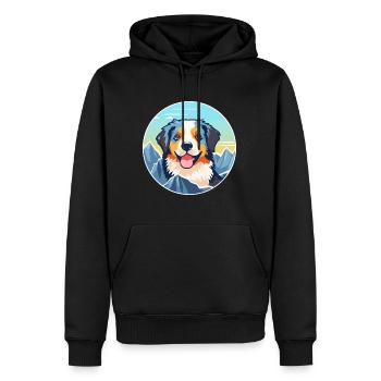 Magyar Agar chien race dessin animé Kawaii aquarelle - Sweat à capuche Premium bio Homme - noir - Devant - Nico (187cm)
